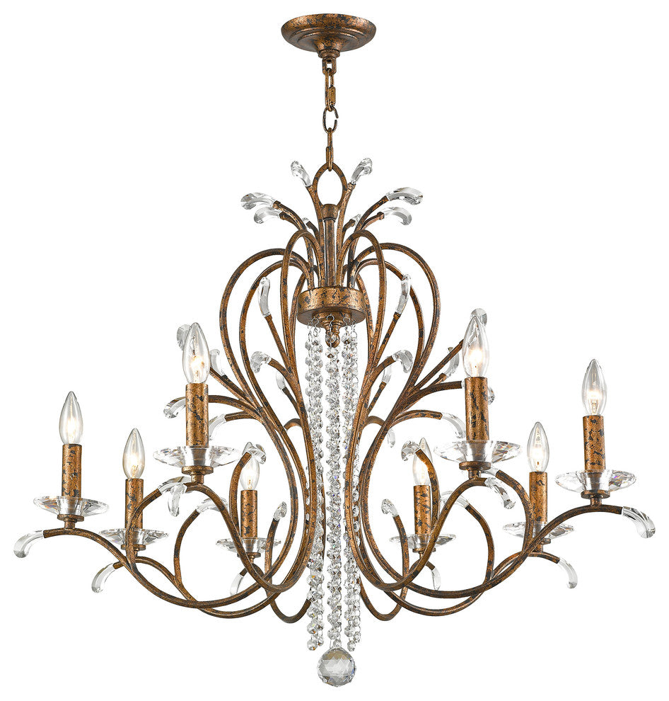Serafina Chandelier, Hand-Applied Venetian Golden Bronze