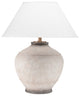Malta 1 Light Table Lamp, Ash Finish, White Belgian Linen Shade
