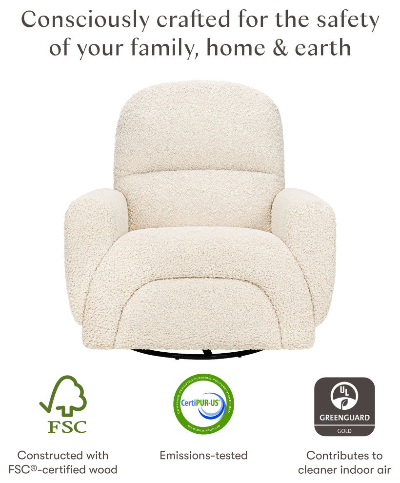 Rainbow Recliner and Swivel Glider, Teddy Loop, Almond Teddy Loop