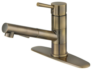Gourmetier LS84DLAB Concord Single-Handle Pull-Out Kitchen Faucet, Antique Brass