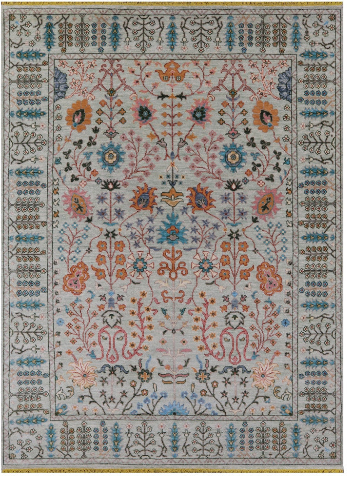 Turkish Oushak Handmade Wool Rug 9' 0" X 12' 1" - Q15637