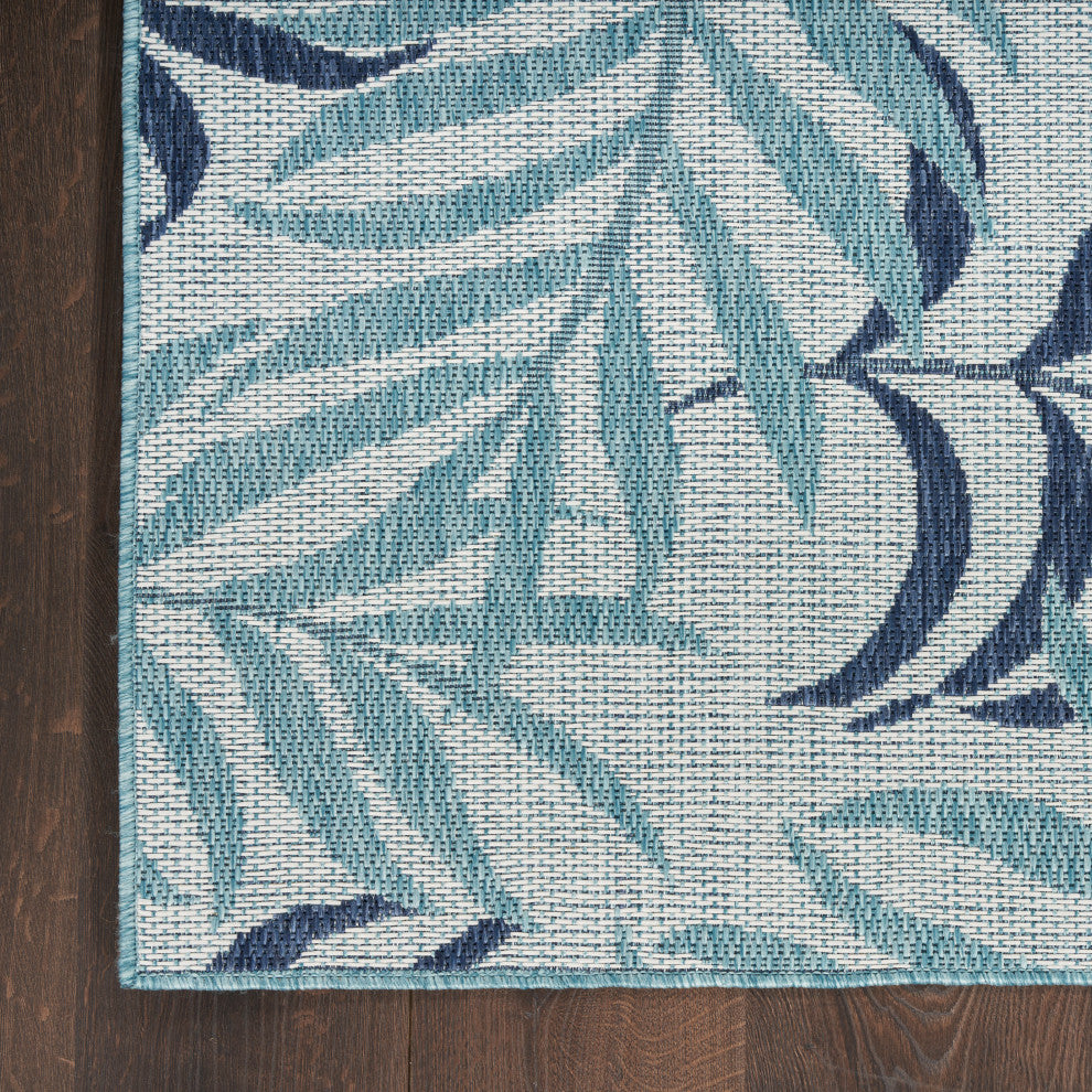 Nourison Garden Oasis 10' x 14' Blue Tropical Rug