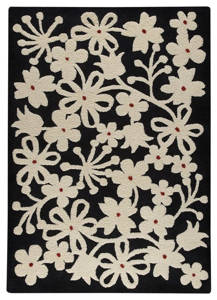 Hand Tufted Charcoal New Zealand Wool Area Rug, 6''6"x9''9"