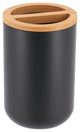 Black PADANG Toothbrush Holder & Toothpaste Holder with Bamboo Top