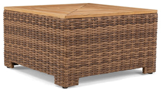 Nico 36" Square Chat Table/Corner, Natural Teak