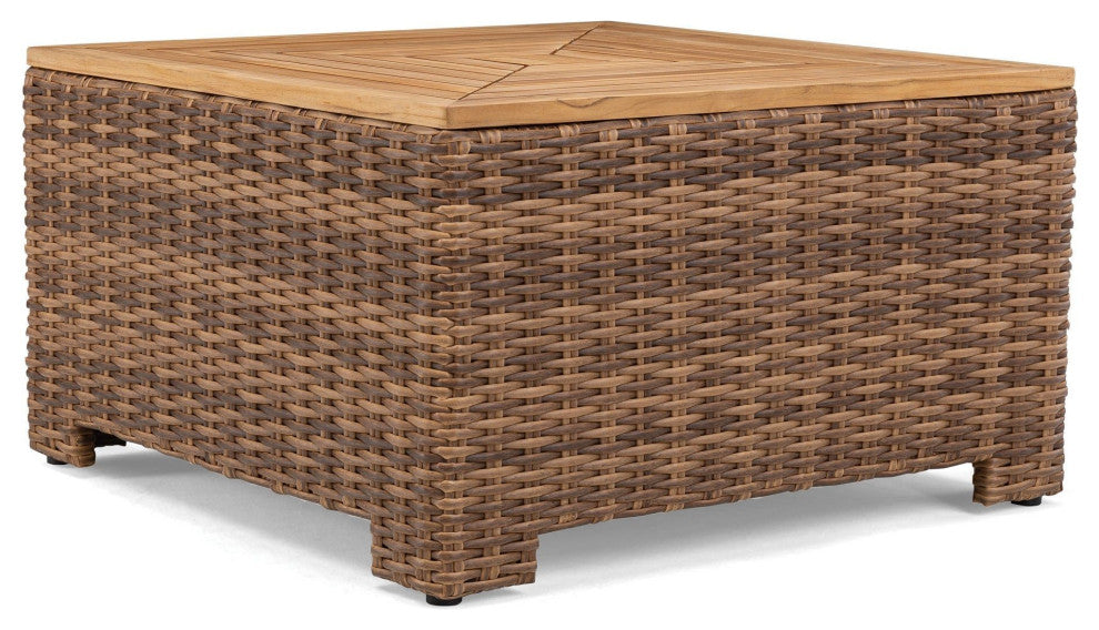 Nico 36" Square Chat Table/Corner, Natural Teak