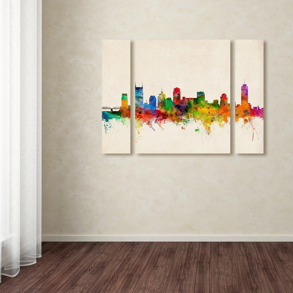 Michael Tompsett ''Nashville Skyline'' Multi Panel Art Set, 41"x30"