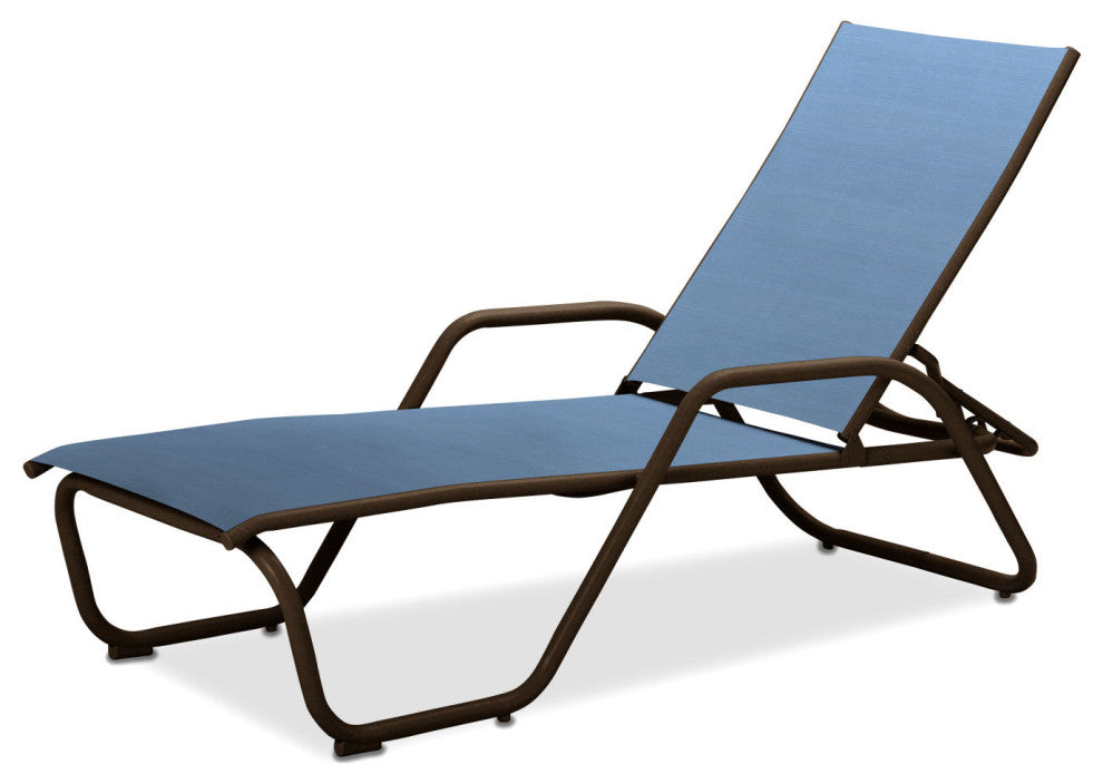 Gardenella Sling 4-Position Chaise, Textured Kona, Sky