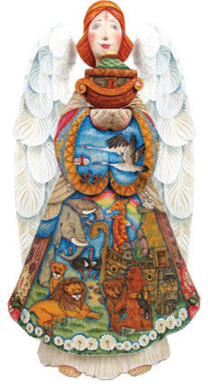 Artistic Wood Carved Noah's Ark Angel Sculpture