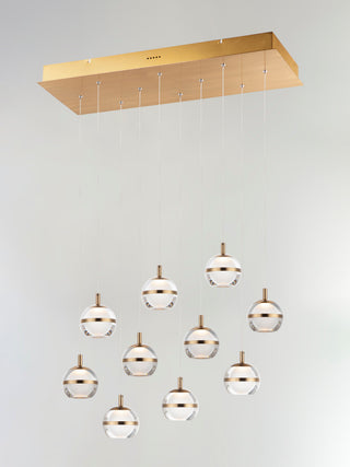 ET2 E24599-93 Swank 10 Light 32"W LED Suspension Linear Pendant - Natural Aged