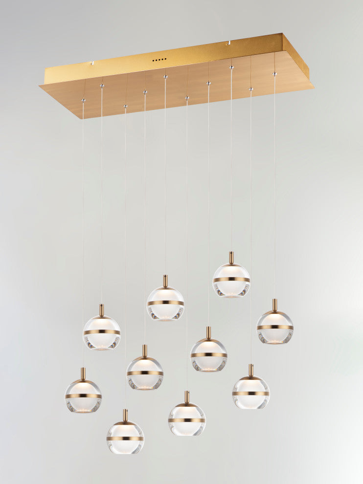 ET2 E24599-93 Swank 10 Light 32"W LED Suspension Linear Pendant - Natural Aged