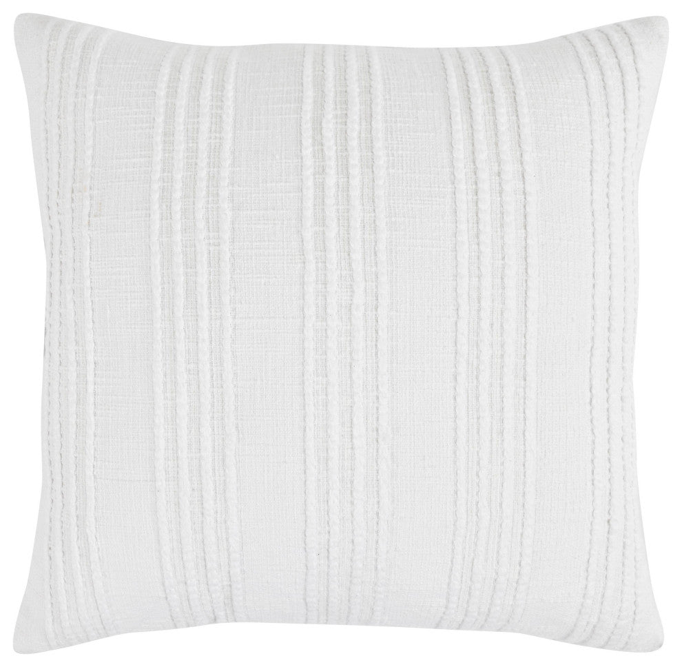 Hannah 100% Cotton 22" Throw Pillow, White