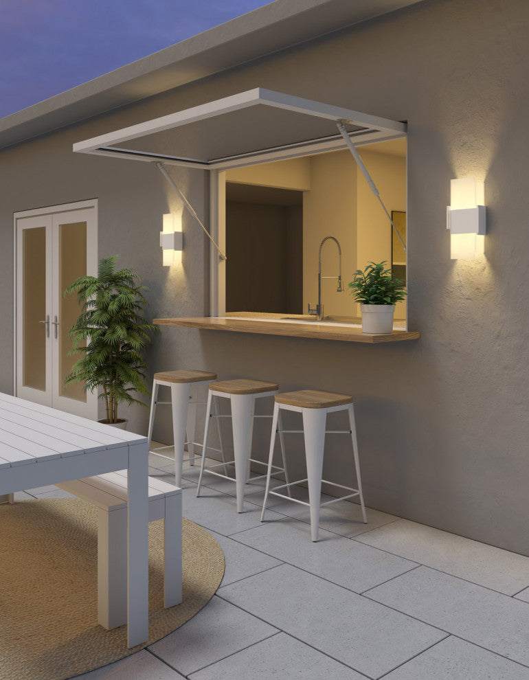 Acuo Outdoor LED Sconce, Textured White, Warm White