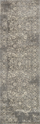 Easy Care, Stain/Fade Resistant Emory Area Rug, Charcoal and Ivory, 2'5"x7'7"
