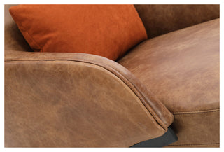 Amos Leather Accent Chair Open Road Brown Leather