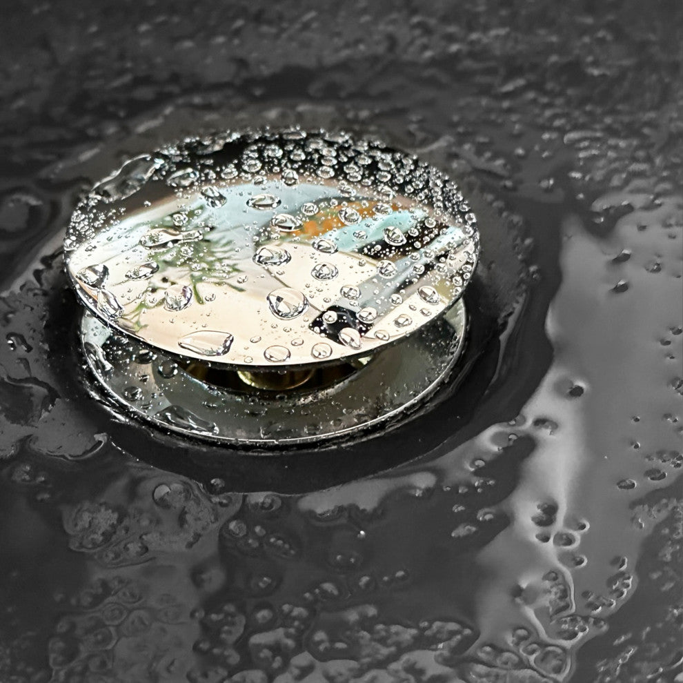 STYLISH Polished Chrome Pop-Up Bathroom Sink Drain without Overflow