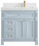 Paris 36" Right Offset Bathroom Vanity, Blue Heather 2" Empira Quartz