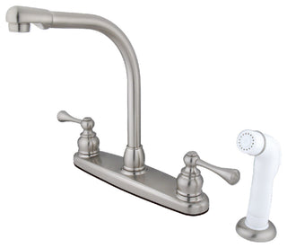 Kingston Brass KB718BL 8" Centerset Kitchen Faucet, Brushed Nickel