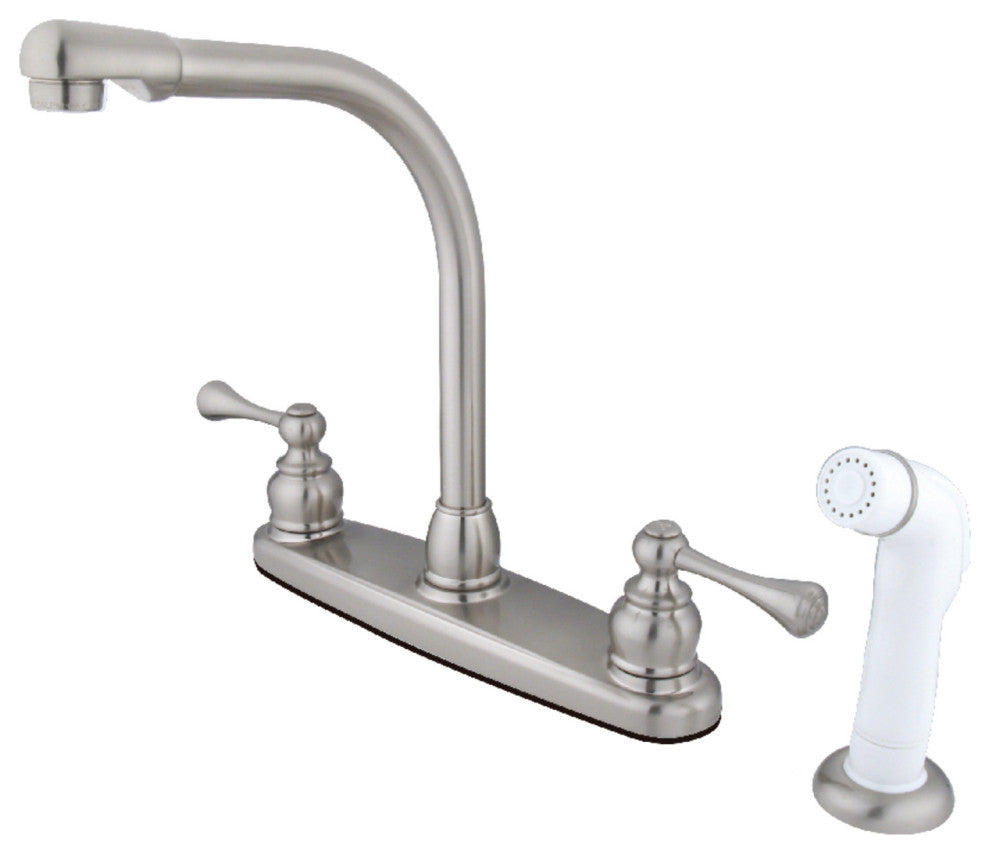 Kingston Brass KB718BL 8" Centerset Kitchen Faucet, Brushed Nickel