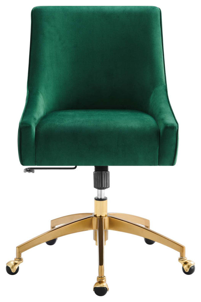 Discern Performance Velvet Office Chair, Green