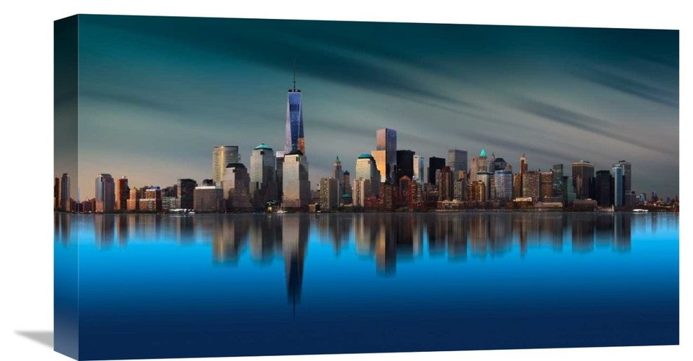 "New York World Trade Center 1" Stretched Canvas Giclee by Yi Liang, 22x12"