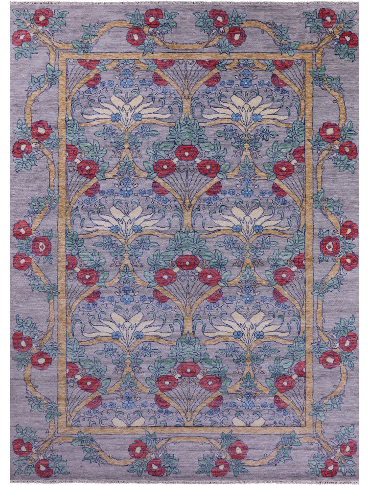 Hand Knotted William Morris Wool Rug 10' 2" X 14' 1" - Q15601