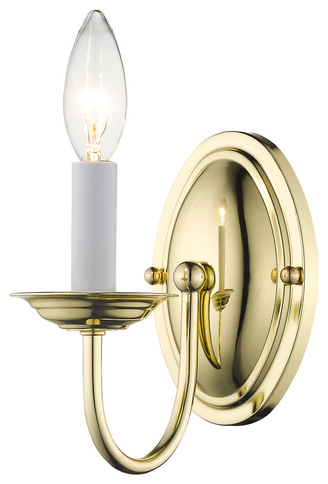 Home Basics Wall Sconce, Polished Brass