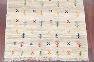 Consigned, Oriental Gabbeh Persian Style Area Rug Hand-Knotted, Beige, 4'9"X3'6"