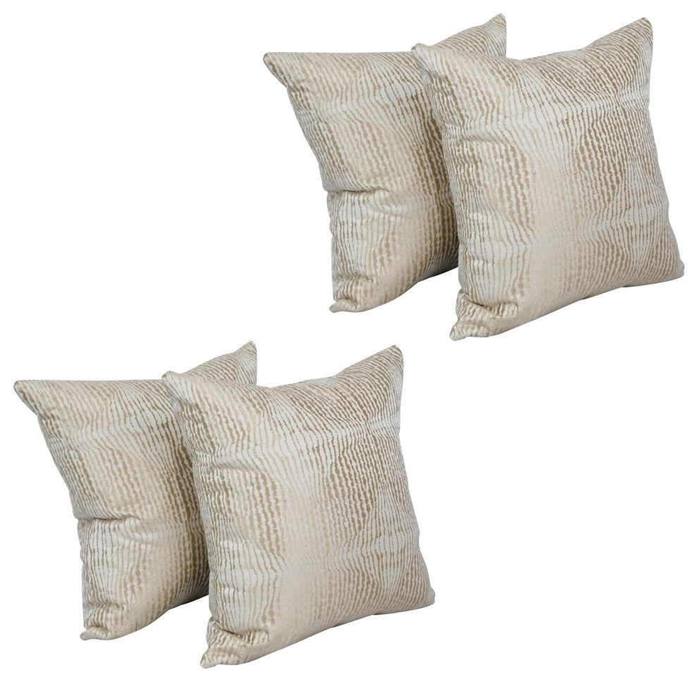 17" Jacquard Throw Pillows With Inserts, Set of 4, Ashfield Alabas
