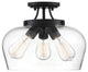 Octave 3-Light Semi-Flush Mount, Black