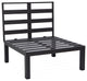 LeisureMod Hamilton 7-Piece Patio Sectional Set With Fire Pit Table, Black