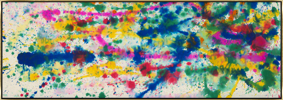 88x30 Smile Again I, Framed Artwork, Gold