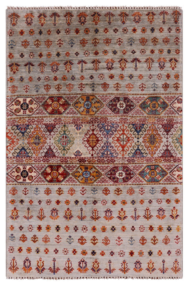 3' 11" X 5' 10" Super Kazak Khorjin Hand-Knotted Rug Q5840