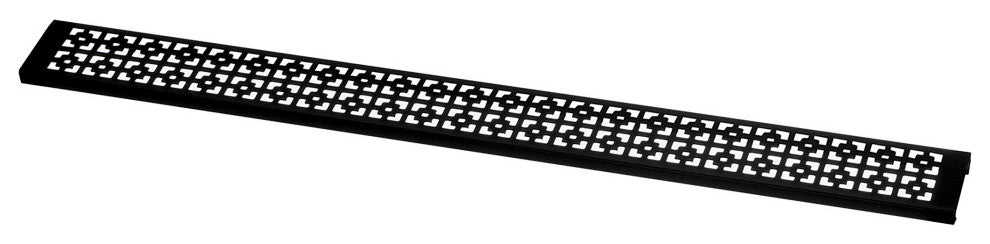 27" Linear Drain Metal Grate, Matte Black, Mission