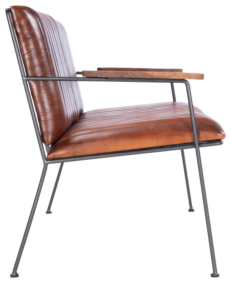 Butler Phoenix Leather and Metal Bench