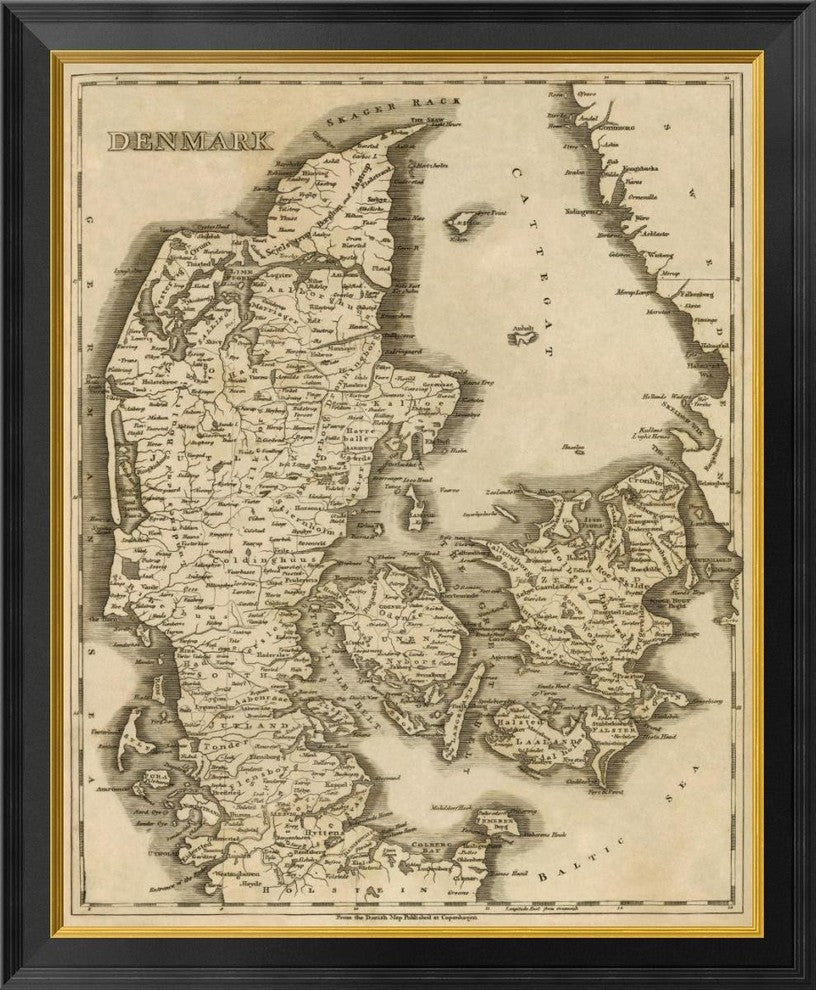 "Denmark, 1812" Framed Canvas Giclee by Aaron Arrowsmith, 28x34"