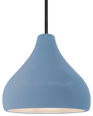 Radiance Medium Droplet Pendant, Sky Blue Frame, Black, LED, Rigid Stem Kit