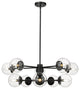 10 Light 36" Matte Black Chandelier