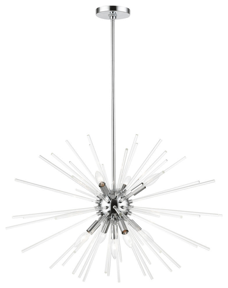 Utopia 9 Light Polished Chrome Large Pendant Chandelier