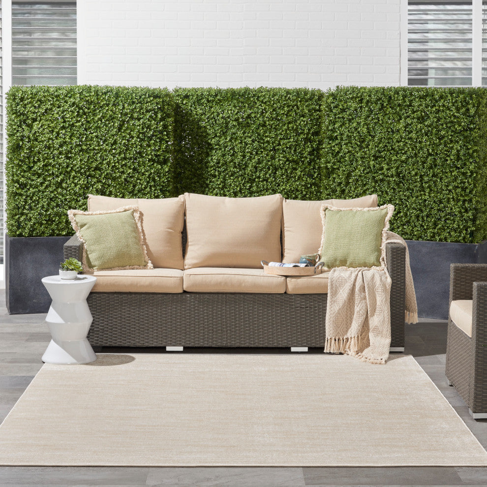 Nourison Essentials 9' x Square Ivory Beige Outdoor Area Rug