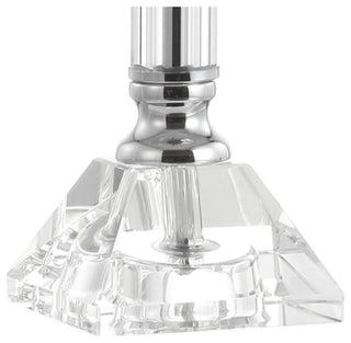 Dana 19.5" Crystal Column and Metal LED Table Lamp, Clear