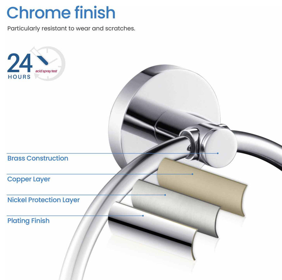 Circular Bathroom Towel Ring, Chrome