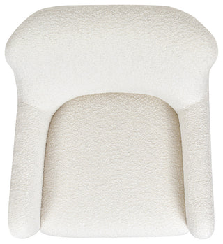 Nimbus 27.5" Curved Accent Chair, Ivory White Boucle