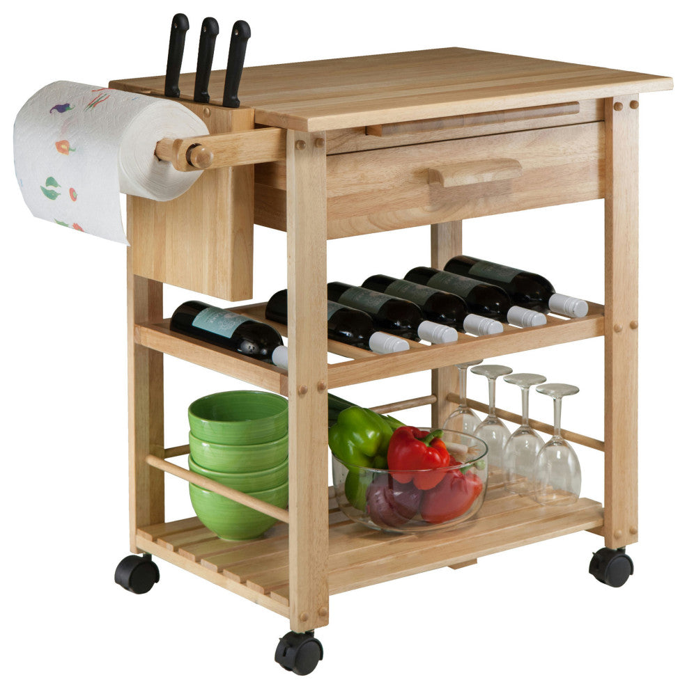 Finland Utility Kitchen Cart, Natural