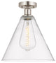 Innovations 616-1F-SN-GBC-122 1 Light Semi-Flush Mount, Brushed Satin Nickel