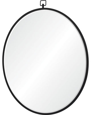 Rayden 36" round decorative matte black wall mirror