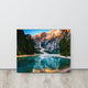 Faux Wood Misty Lake and Snow-cap Mountain Reflections Canvas Prints, 16" X 20"