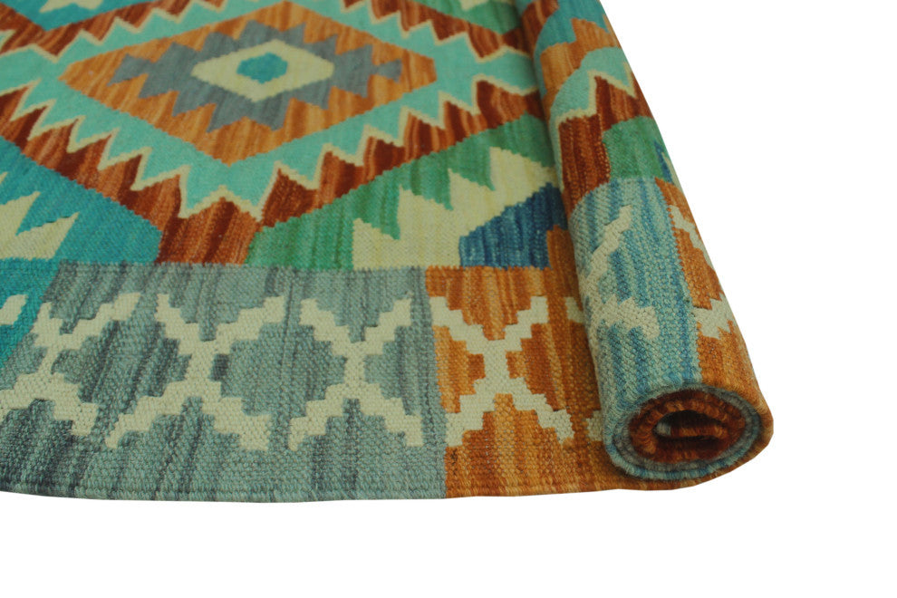 Sangat Kilim Art Gray/Rust Runner, 2'7x8'0