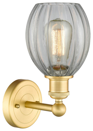 Edison Eaton 1-Light 6" Sconce, Satin Gold Finish, Clear Shade