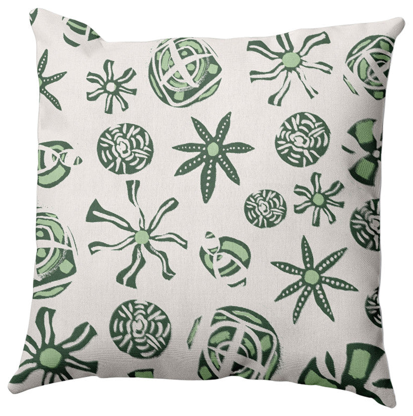 Fossil Formation Outdoor Pillow, Green, 18"x18"